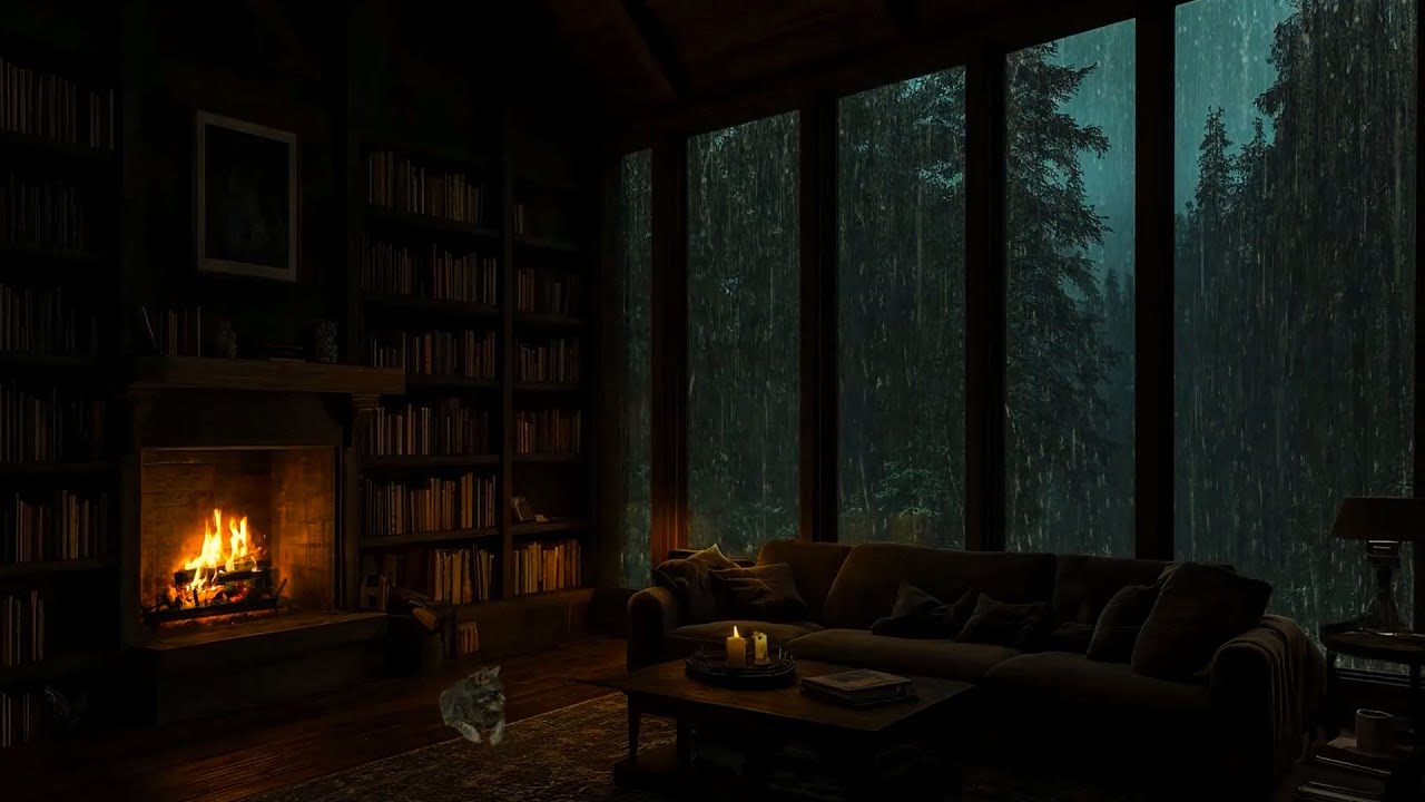 Cozy Cabin & Peaceful Forest Rain 😴 Deep Relaxation & Restful Sleep🌧️ Meditation