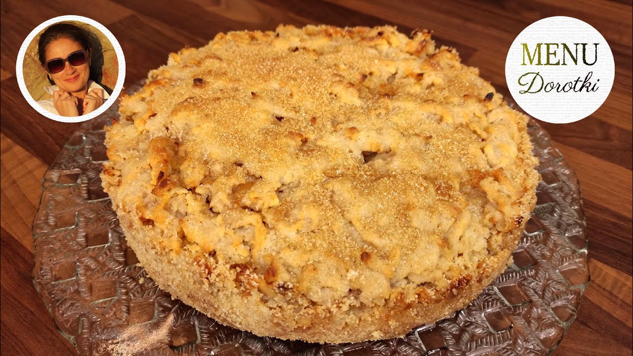 Błyskawiczna szarlotka sypana. Przepis jak zrobić pyszne ciasto z jabłkami. Przepis MENU Dorotki.
