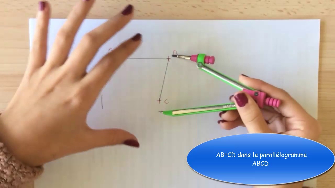 Vidéo n°2 Construire un parallélogramme avec trois points donnés