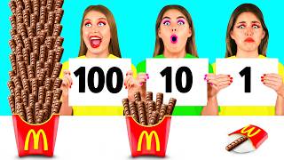 100 Capas de Alimentos Desafío | Fantásticos Trucos De Comida por BaRaFun Challenge