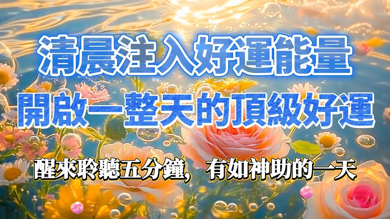 頂級好運音樂（⚠️注意：醒來聆聽五分鐘，有如神助的一天），清晨注入好運能量，開啟一整天的頂級好運，吸引力法則，正念練習，宇宙法則，能量音樂，好運調頻