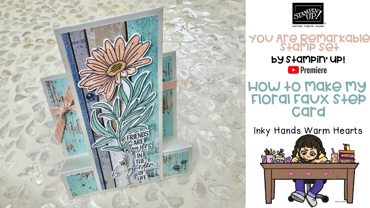 🌼 How to Make My Floral Faux Step Card - You Are Remarkable- Stampin ...
