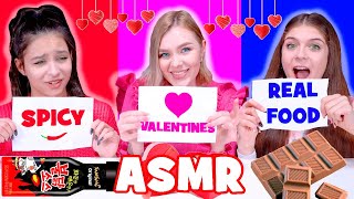 ASMR Valentine`s Candy VS Spicy Food VS Real Food Mukbang