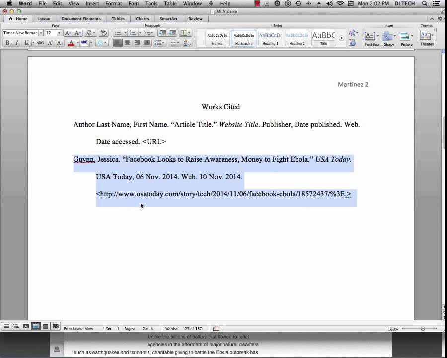 websites in text citation mla