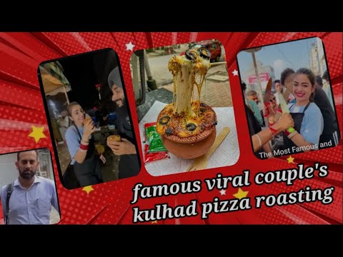 Famous viral couple's kulhad pizza roasting new video #roast #food #