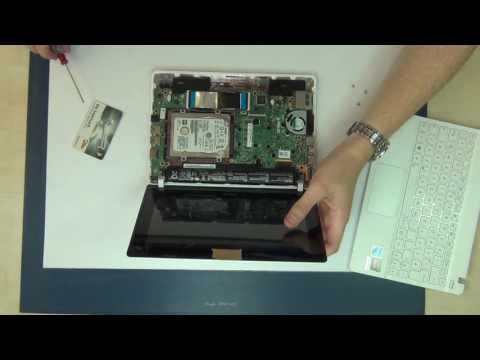 ASUS R103B R103BA X102BA Notebook Dissasembly Tutorial Upgrade Repair Harddisc HDD SSD Battery