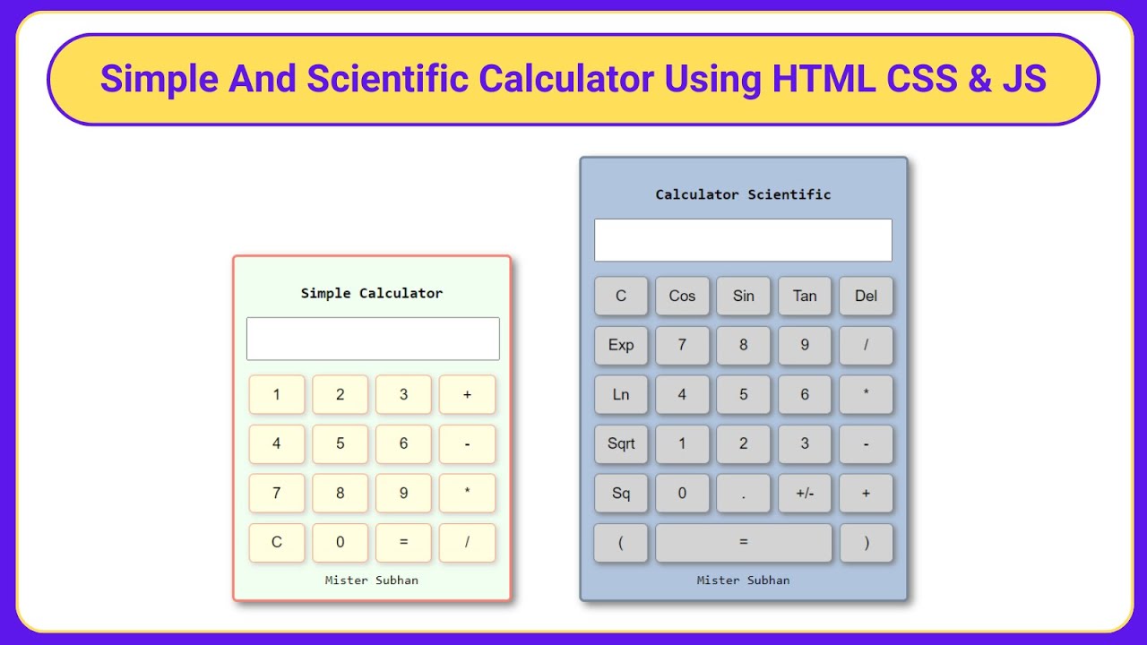 How to make Simple and Scientific Calculator with JavaScript? ***html ...