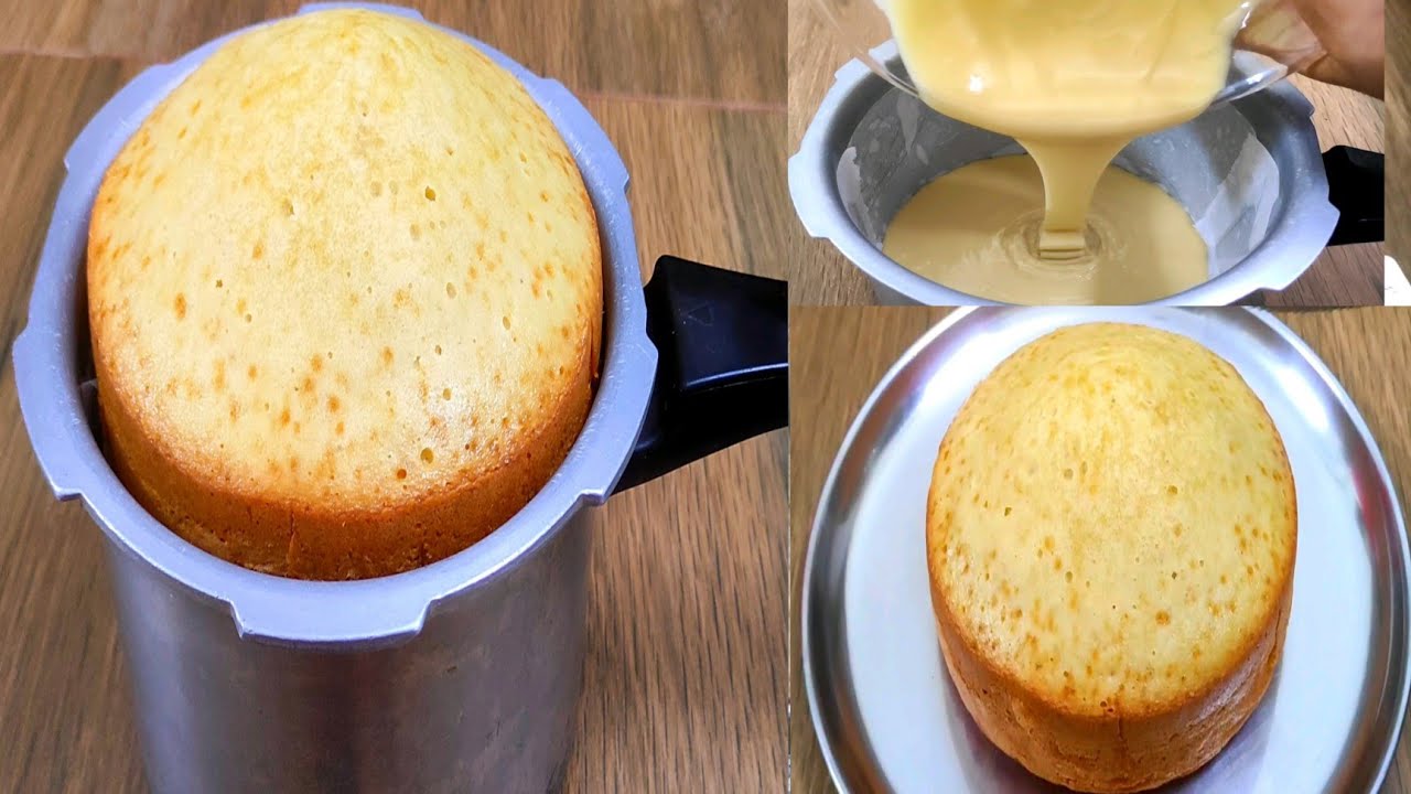 ಕುಕ್ಕರ್ ನಲ್ಲಿ ತುಂಬಾ ಸುಲಭವಾಗಿ ಸ್ಪಂಜ್ ಕೇಕ್ ಮಾಡಿ / Pressure Cooker Sponge Cake Without beater curd milk
