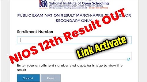NIOS RESULT 2022|nios april result 2022|nios results|nios 12th result|nios result 2022|nios10 result