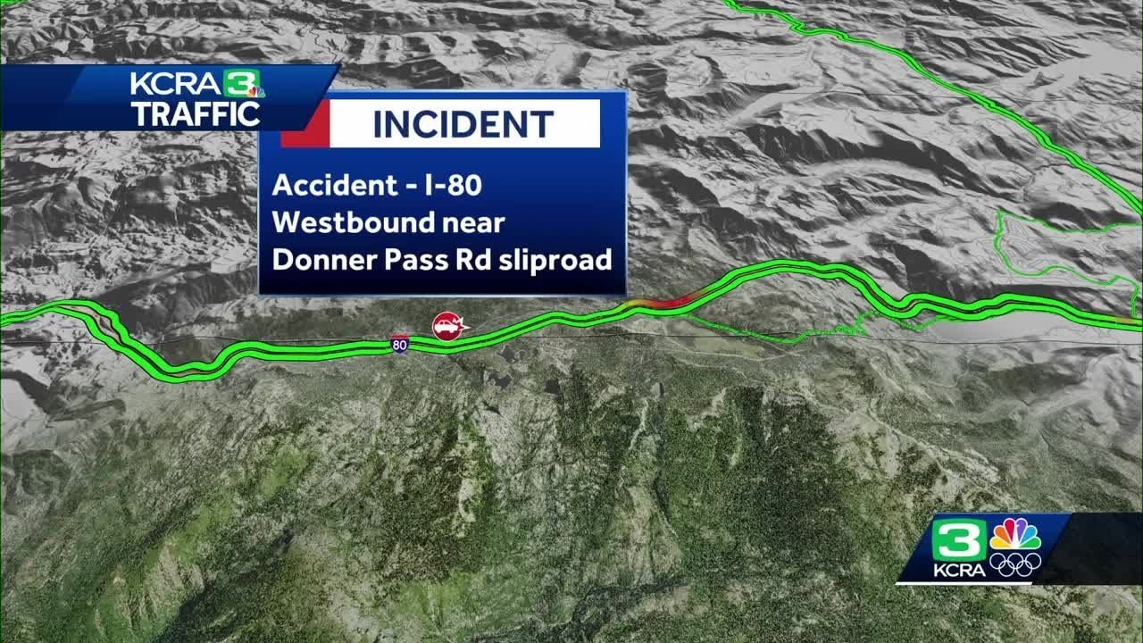 Traffic turned around after big rig crash on I-80 in the Sierra - YouTube