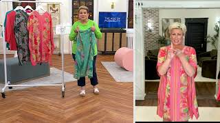 Belle by Kim Gravel Paradisio Border Print Caftan Dress on QVC