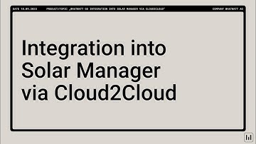 20250918 Integration into SM via Cloud2Cloud