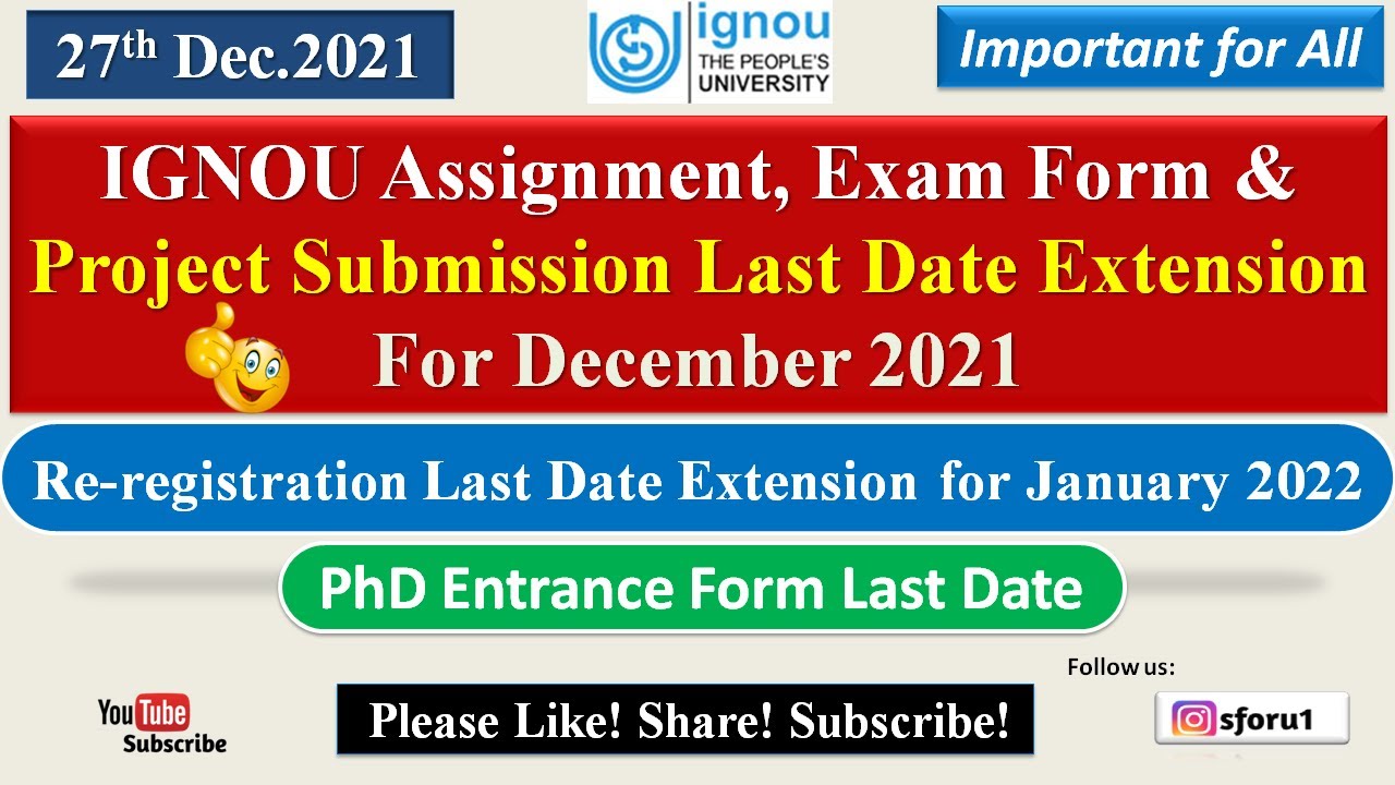 ignou assignment date extension
