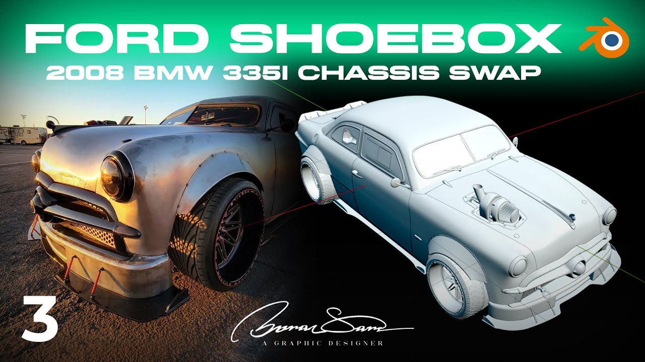 Blender 3D Car Modeling Timelapse - Part 3 - 1949 Ford Shoebox / BMW ...