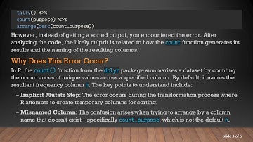 How to Fix the arrange() failed at implicit mutate() Error When Sorting Data in R