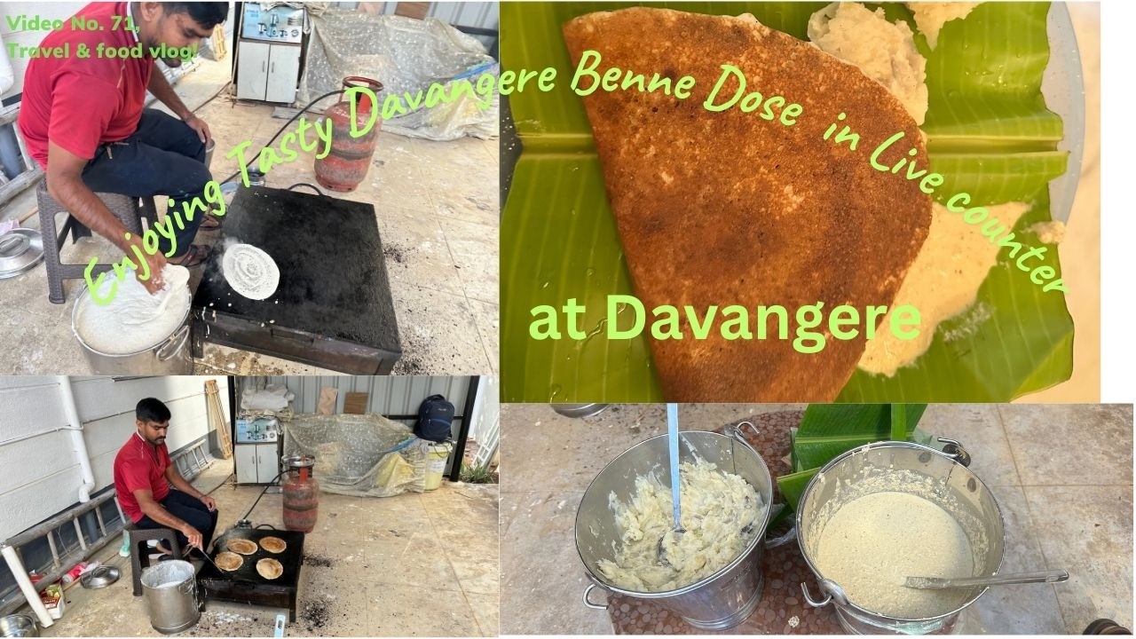 Enjoying Tasty Davangere Benne Dose in Live counter at Davangere