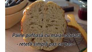 Pâine pufoasă cu maia naturală - rețetă simplă pas cu pas