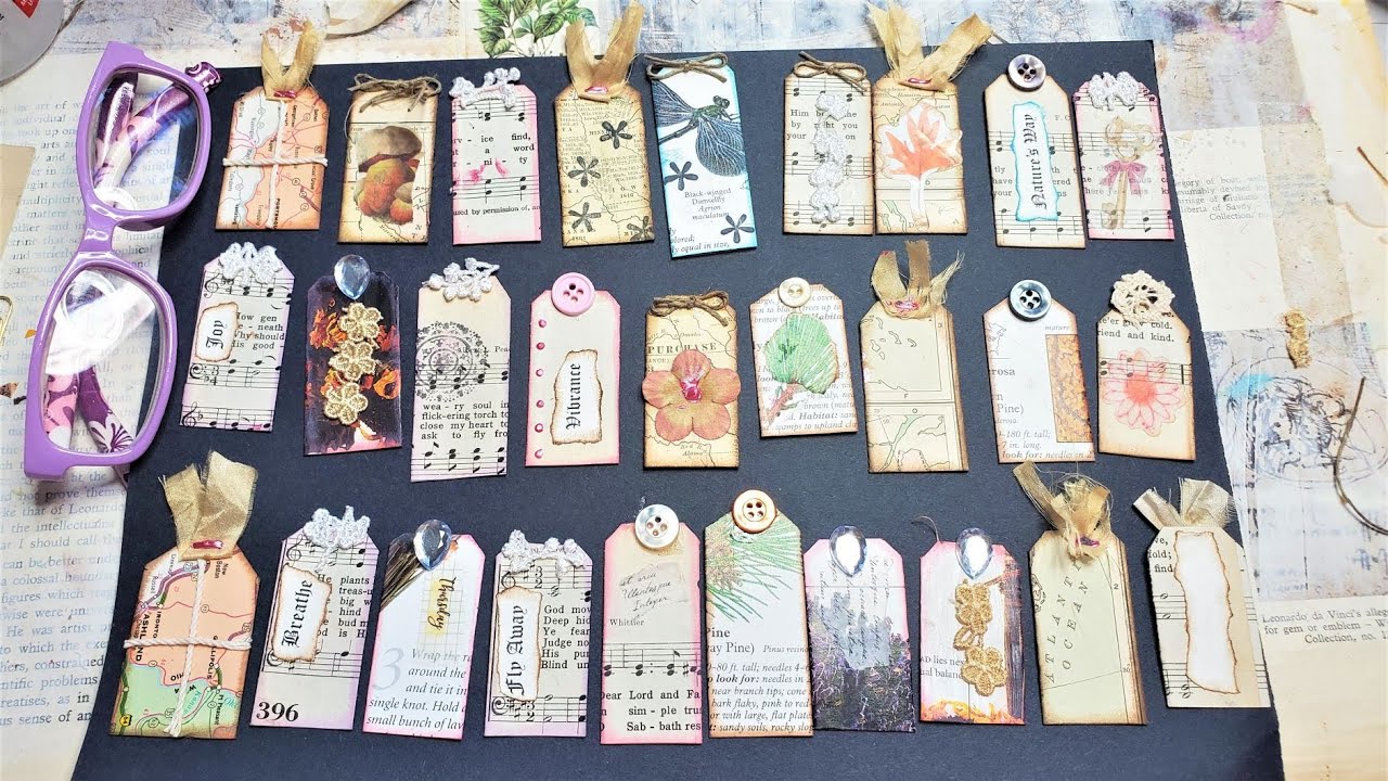 Junk Journal ~ Using Up Book Pages Ep 40 ~ Easy Teeny Tiny Journal Tags ...