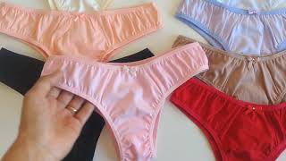 Kit 10 calcinhas/tangas 100% algodão adulto, cores sortidas
