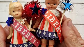 Rescued vintage flea market makeover Patriotic Dolls DIY Join me for this sweet project