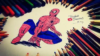 تعلم رسم شخصيات الكرتون للمبتدئين بالألوان: الرجل العنكبوت Spider Man Drawing