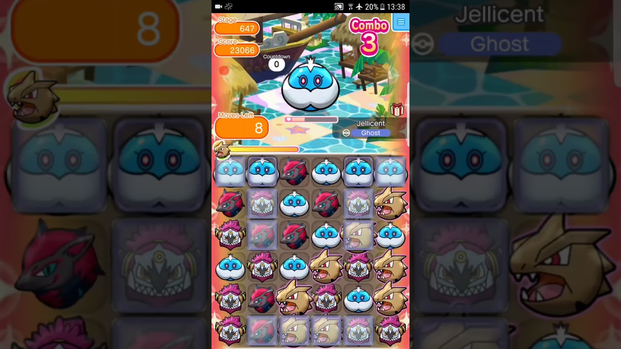 Pokemon Shuffle Mobile Main Stage 647 Jellicent (Male) S Rank