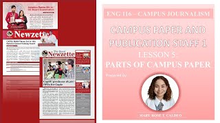 ENG 116 Module 2 Lesson 5 | PARTS OF A CAMPUS PAPER |