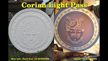 Shreenathji 3D Design with Corian ( Solid Surface) Backlighting | #Corian #Lightpass #gszone