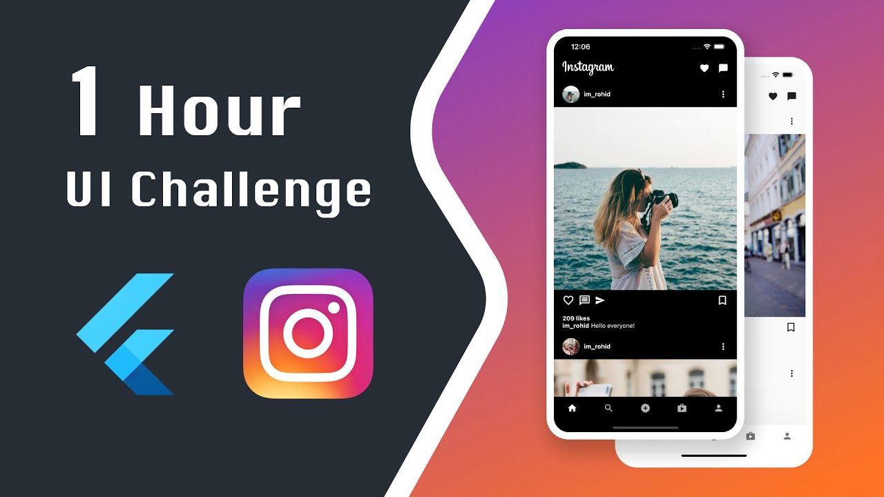 1 Hour UI Challenge with flutter #Day1 | Instagram Clone using flutter ...