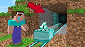 Minecraft NOOB vs PRO: NOOB FOUND LEGENDARY DIAMOND RAILWAY IN MINE! Challenge 100% trolling