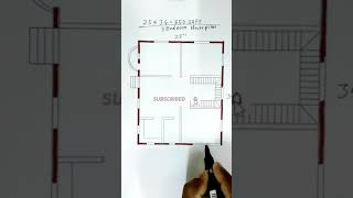 25×34 small house plan | 25×34 building naksha | 850 sqft building design | 3 bed room house design
