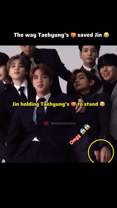 Taejin: Taehyung’s 🍑 saved Jin 😂 #taejin #bts #jin #taehyung #ytshorts #btsshorts