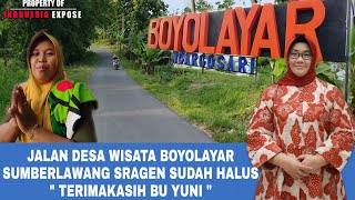 JALUR DESA WISATA BOYOLAYAR SUMBERLAWANG SRAGEN SUDAH HALUS WARGA UCAPKAN TERIMAKASIH BU YUNI