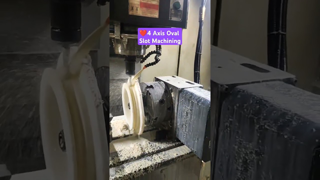 4 Axis Oval Slot Machining #cnc #vmc #4axis #shorts #cncshorts #cadcamer #cam #design #mech #tech