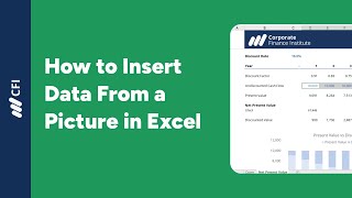 How to Insert Data from Picture In Excel | Corporate Finance Institute by Corporate Finance Institute 1,030 views 4 weeks ago 2 minutes, 11 seconds