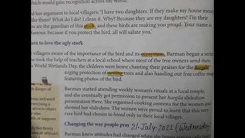 7th class..ch-5 (R) Back from the Brink (Reading Part - 3)