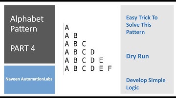 Alphabetic Pattern Logic - PART 4 - By Naveen AutomationLabs