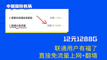 联通用户直接免流量 12元1288G国内 国外免流 