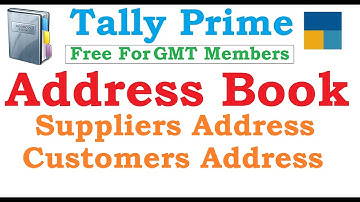 Tally Address Book | Address Book in Tally | Tally Prime Address Book | Address Book in Tally Prime