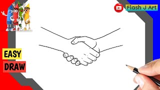 Easy Handshake Drawing 🤝 | Step-by-Step Sketch Tutorial for Beginners