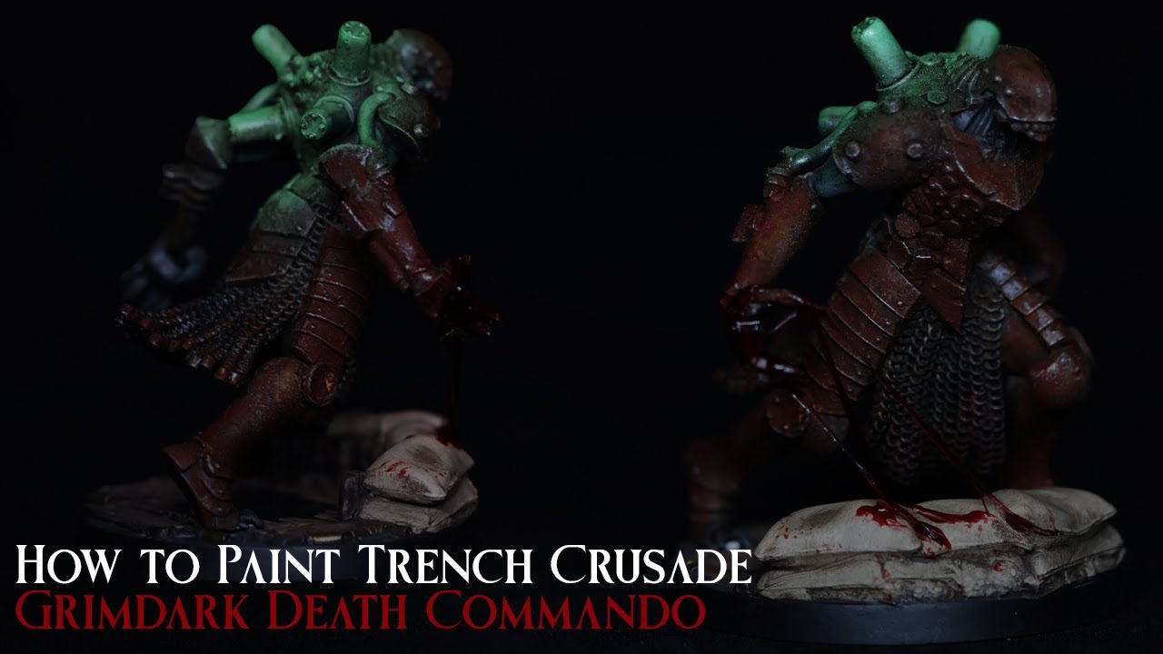 How to Paint Grimdark Trench Crusade Heretic Legion Death Commando with OSL, Rust and Enamel Washes