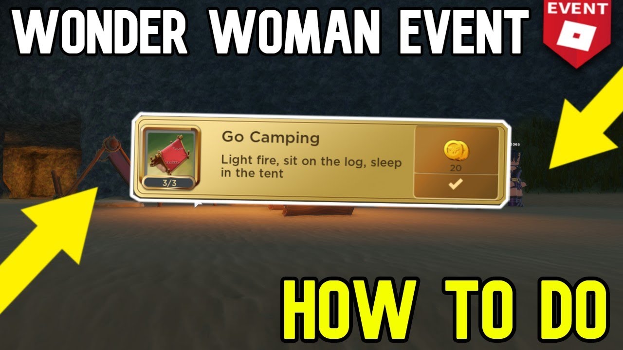 Roblox Wonder Woman Event How To Do Go Camping Quest Youtube