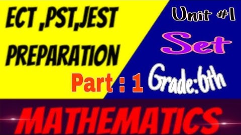 Maths class 6th || Unit:1 Set || Pst || Jest || Ect Test Preparation || STBB