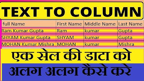 MS Excel Cell Ke Data Ko Alag Alag Cell Mai kaise Kare  2025 | ek cell ki data ko alg alg kaise kare