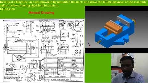Manual drafting  - Machine vice assembly