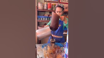 Unique Extra Sugar Traditional Black Coffee in Bangkok  -Thai Street Food