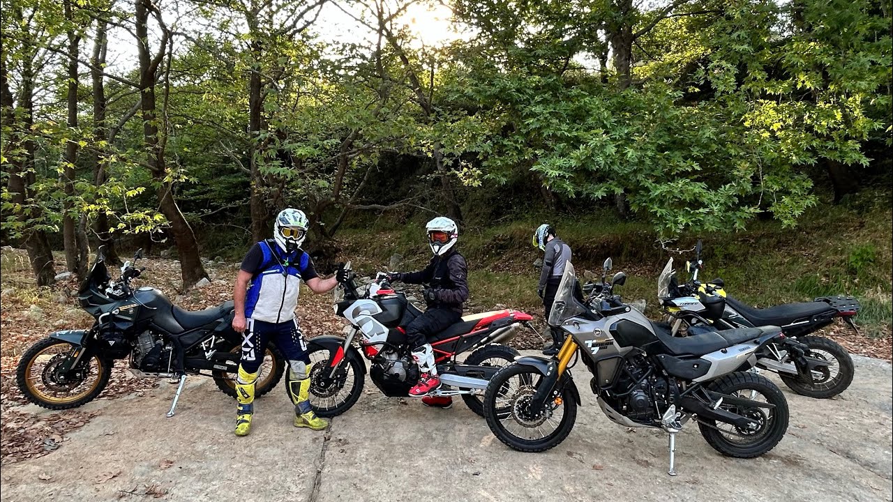 Ένας Κινεζος ένας Ιάπωνας και δυο Ιταλοί off-Road βόλτα στο μπαμ 💥#kove #ténéré700 #aprilia #touareg