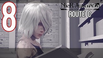NieR Automata Route C - Boss Auguste - The Tower - Boss Ko-Shi & Ro-Shi Part 8