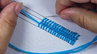 Basic hand embroidery , cretan stitch tutorial for beginners by laila's embroidery