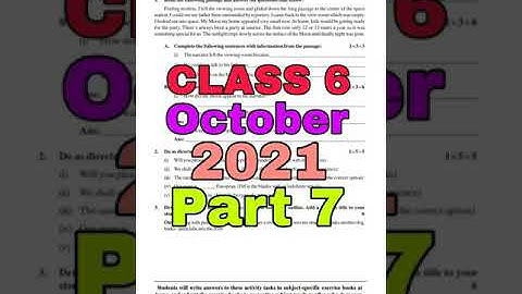 Class 6 activity task English part 7 October #activitytask#class6